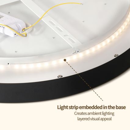 Brilagi - Dimbare LED-plafondlamp GLASS POOL DOUBLE LED/80W/230V 3000-6000K 60 cm zwart + afstandsbediening
