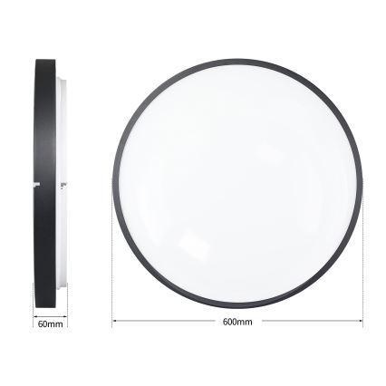 Brilagi - Dimbare LED-plafondlamp GLASS POOL DOUBLE LED/80W/230V 3000-6000K 60 cm zwart + afstandsbediening