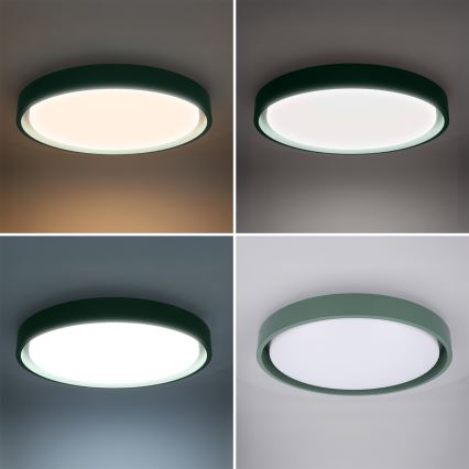 Brilagi - Dimbare LED-plafondlamp MATTEO LED/48W/230V 3000-6500K Ø 41 cm groen + afstandsbediening