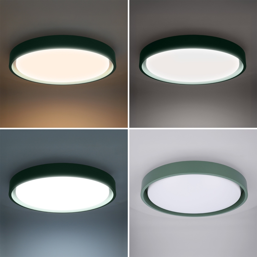 Brilagi - Dimbare LED-plafondlamp MATTEO LED/48W/230V 3000-6500K Ø 41 cm groen + afstandsbediening