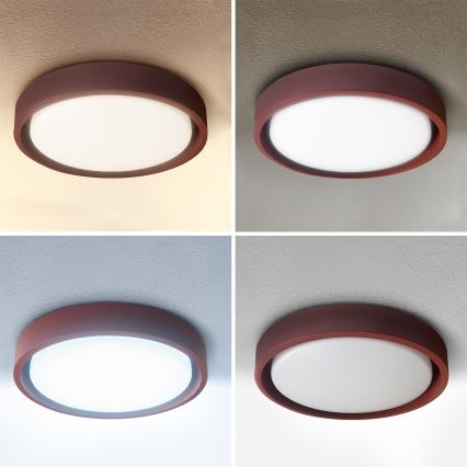 Brilagi - Dimbare LED-plafondlamp MATTEO LED/48W/230V 3000-6500K Ø 41 cm rood + afstandsbediening