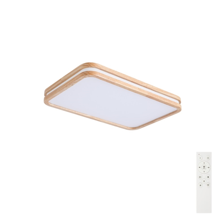 Brilagi - Dimbare LED-plafondlamp MOLINA SQUARE LED/54W/230V 3000-6000K eiken 60x40 cm + afstandsbediening