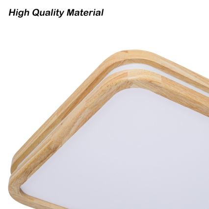 Brilagi - Dimbare LED-plafondlamp MOLINA SQUARE LED/54W/230V 3000-6000K eiken 60x40 cm + afstandsbediening