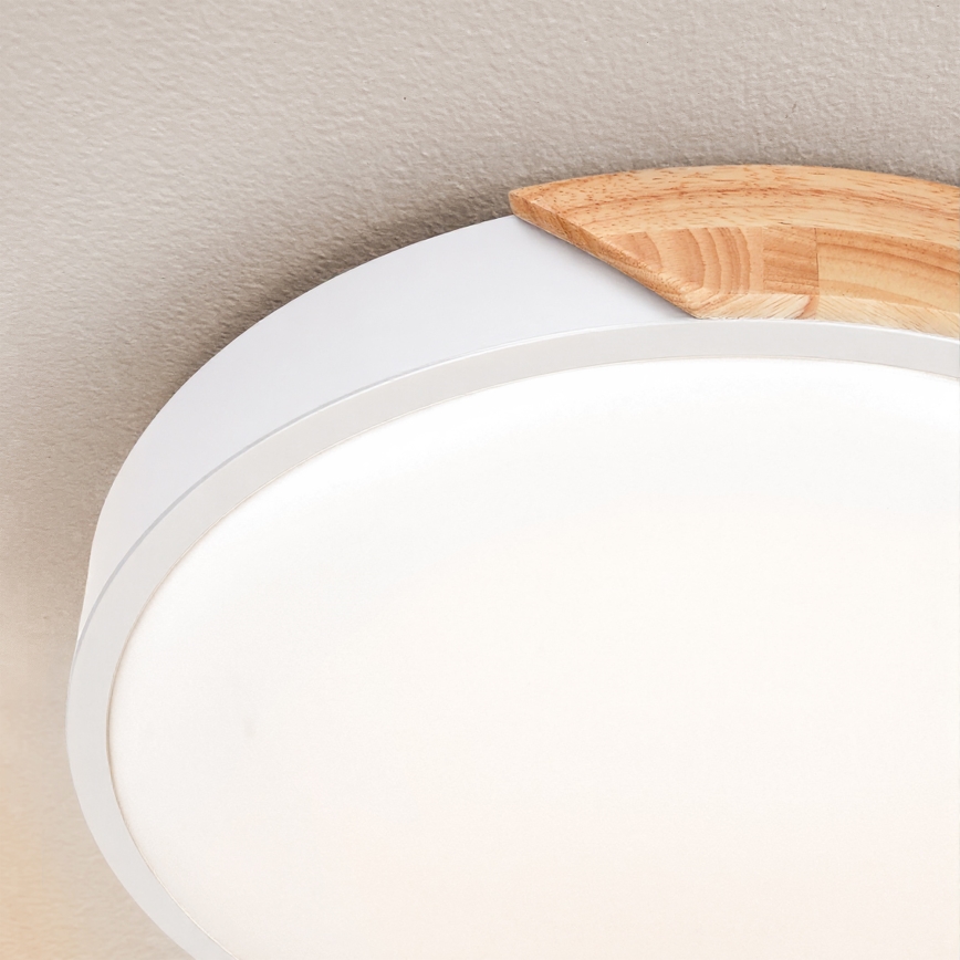 Brilagi - dimbare LED-plafondlamp PILANA LED/48W/230V eiken/wit Ø 40 cm + afstandsbediening