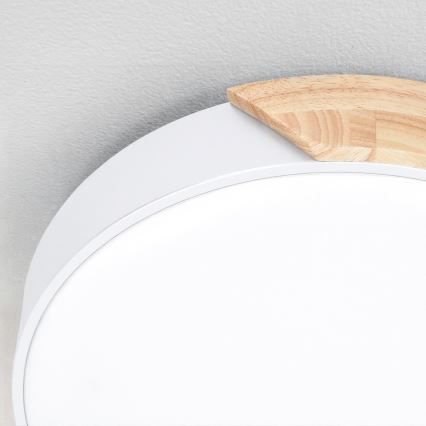 Brilagi - Dimbare LED-plafondlamp PILANA LED/60W/230V 3000-6500K eiken/wit Ø 60 cm + afstandsbediening