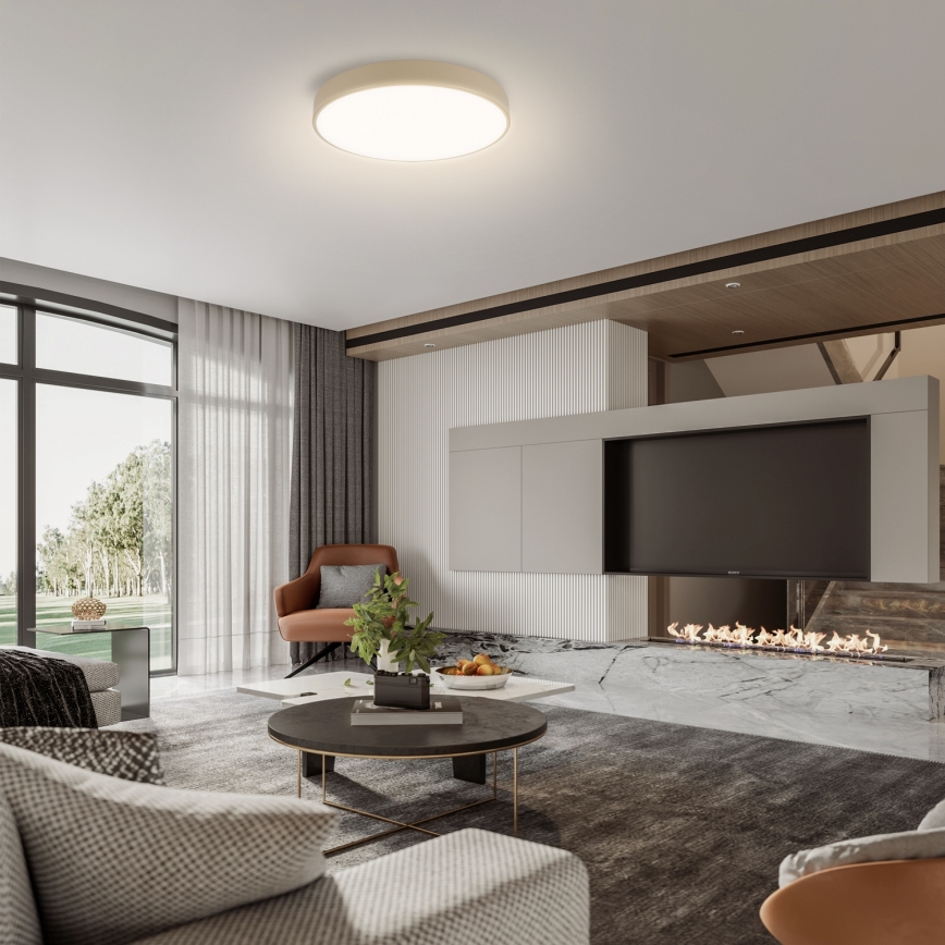 Brilagi - Dimbare LED-plafondlamp POOL LED/48W/230V 3000-6000K pr. 40 cm beige + afstandsbediening