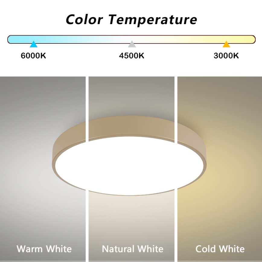 Brilagi - dimbare LED-plafondlamp POOL LED/60W/230V 3000-6000K Ø 60 cm beige + afstandsbediening