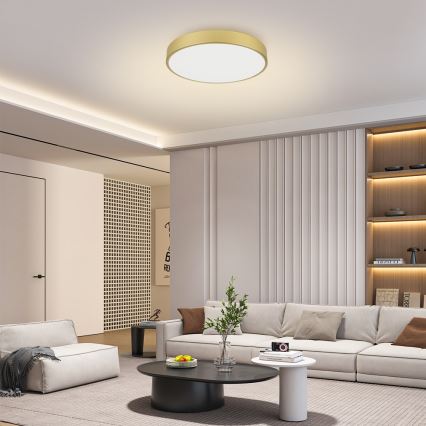 Brilagi - Dimbare LED-plafondlamp POOL LED/60W/230V 3000-6000K Ø 60 cm goudkleurig + afstandsbediening