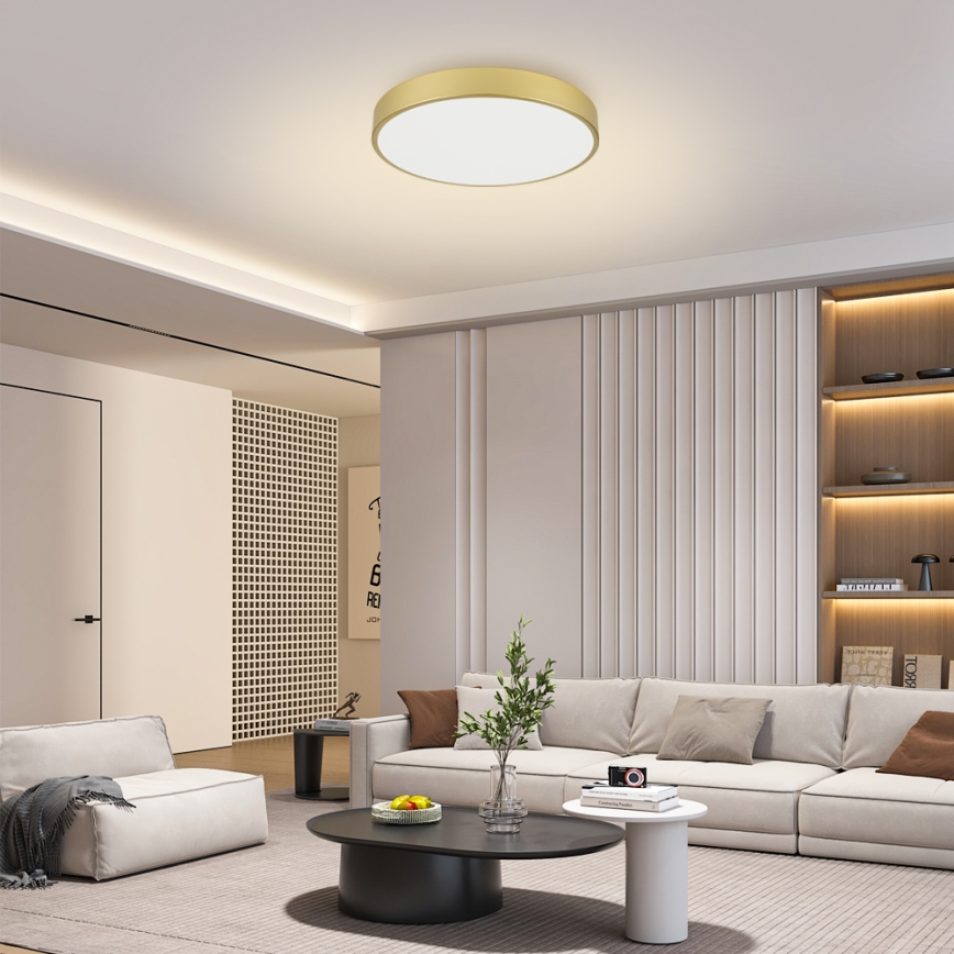 Brilagi - Dimbare LED-plafondlamp POOL LED/60W/230V 3000-6000K Ø 60 cm goudkleurig + afstandsbediening