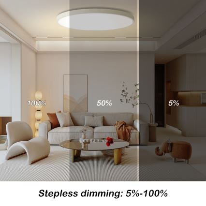 Brilagi - LED-dimbare plafonnière POOL SMART LED/128W/230V 3000-6000K Ø 100 cm Wi-Fi Tuya wit + afstandsbediening