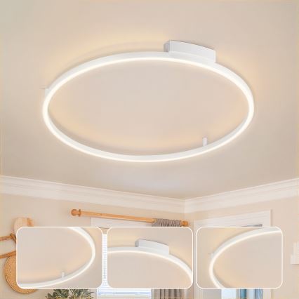 Brilagi - Dimbare LED-plafondlamp PORTOFINO LED/60W/230V 3000-6000K Ø 80 cm wit + afstandsbediening
