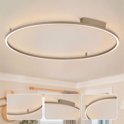 Brilagi - Dimbare LED-plafondlamp PORTOFINO LED/85W/230V 3000-6000K Ø 120 cm beige + afstandsbediening