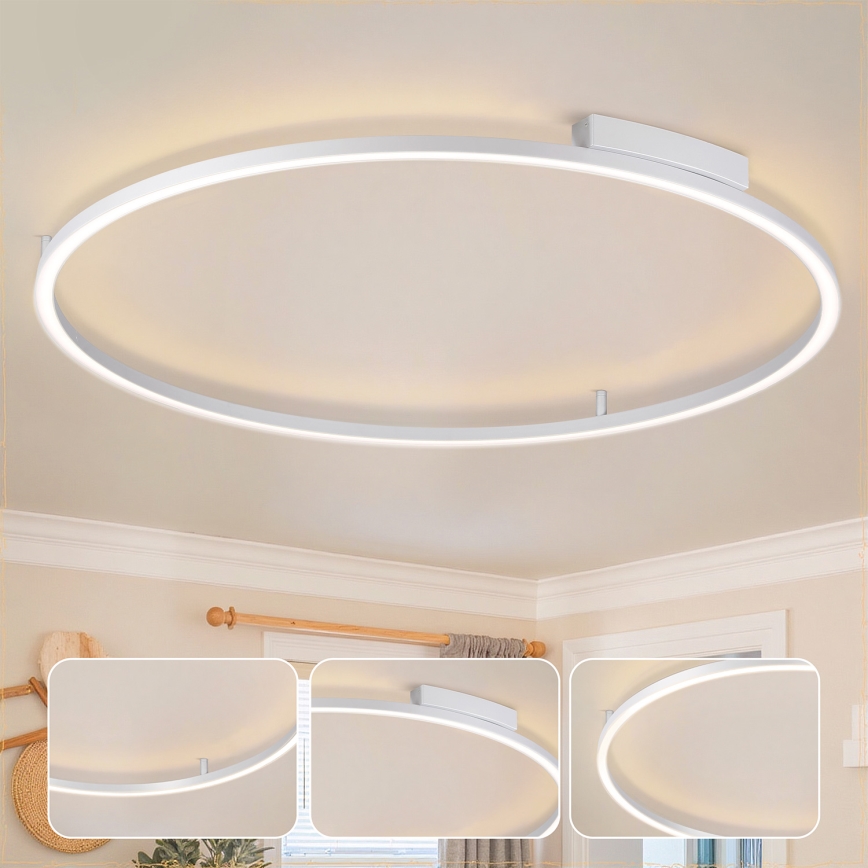 Brilagi - Dimbare LED-plafondlamp PORTOFINO LED/85W/230V 3000-6000K Ø 120 cm zilver + afstandsbediening