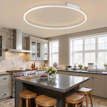 Brilagi - Dimbare LED-plafondlamp PORTOFINO LED/85W/230V 3000-6000K Ø 120 cm zilver + afstandsbediening