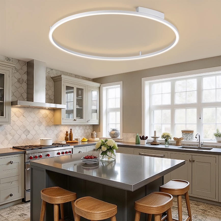 Brilagi - Dimbare LED-plafondlamp PORTOFINO LED/85W/230V 3000-6000K Ø 120 cm zilver + afstandsbediening