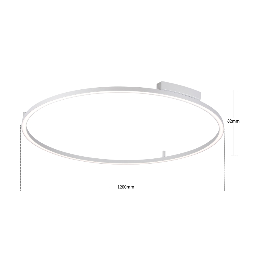 Brilagi - Dimbare LED-plafondlamp PORTOFINO LED/85W/230V 3000-6000K Ø 120 cm zilver + afstandsbediening