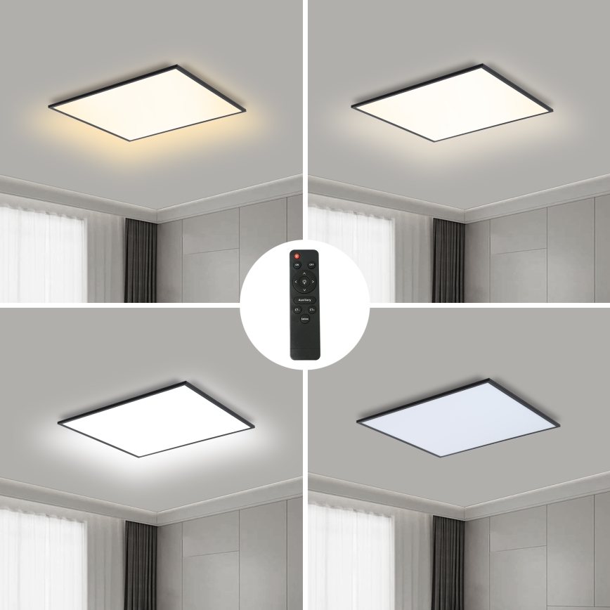 Brilagi - Dimbare LED plafondlamp SLIMFRAME LED/36W/230V 45x45 cm 3000-6000K zwart + afstandsbediening