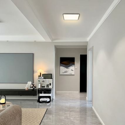 Brilagi - Dimbare LED plafondlamp SLIMFRAME LED/36W/230V 45x45 cm 3000-6000K zwart + afstandsbediening
