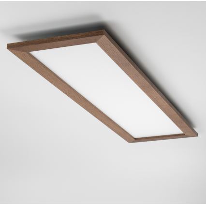 Brilagi - LED dimbare plafondlamp SLIMFRAME WOOD LED/58W/230V 124x34 cm 3000-6000K donkerbruin + afstandsbediening