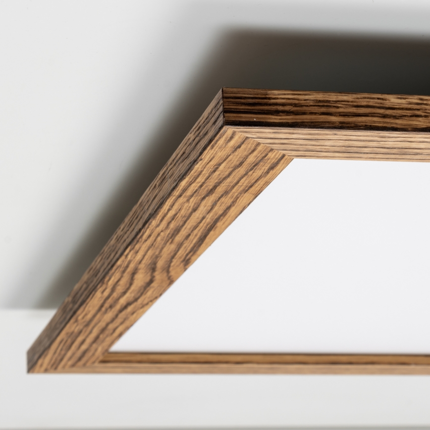 Brilagi - Dimbare LED-plafondlamp SLIMFRAME WOOD LED/58W/230V 64x64 cm 3000-6000K bruin + afstandsbediening