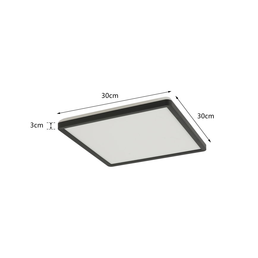 Brilagi - Dimbare LED-plafondlamp ULTRA SLIM LED/18W/230V 2700-6500K 30x30 cm zwart + afstandsbediening