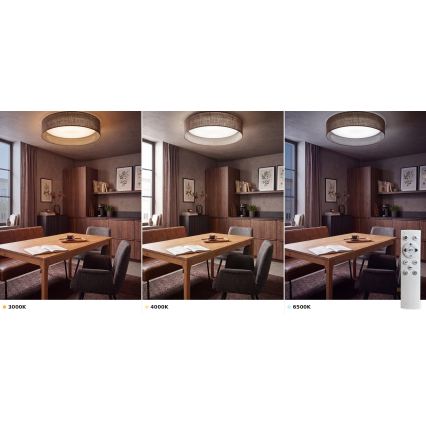 Brilagi - Dimbare LED-plafondlamp VELVET SMART VARI LED/24W/230V 3000–6500K Ø 45 cm bruin + afstandsbediening