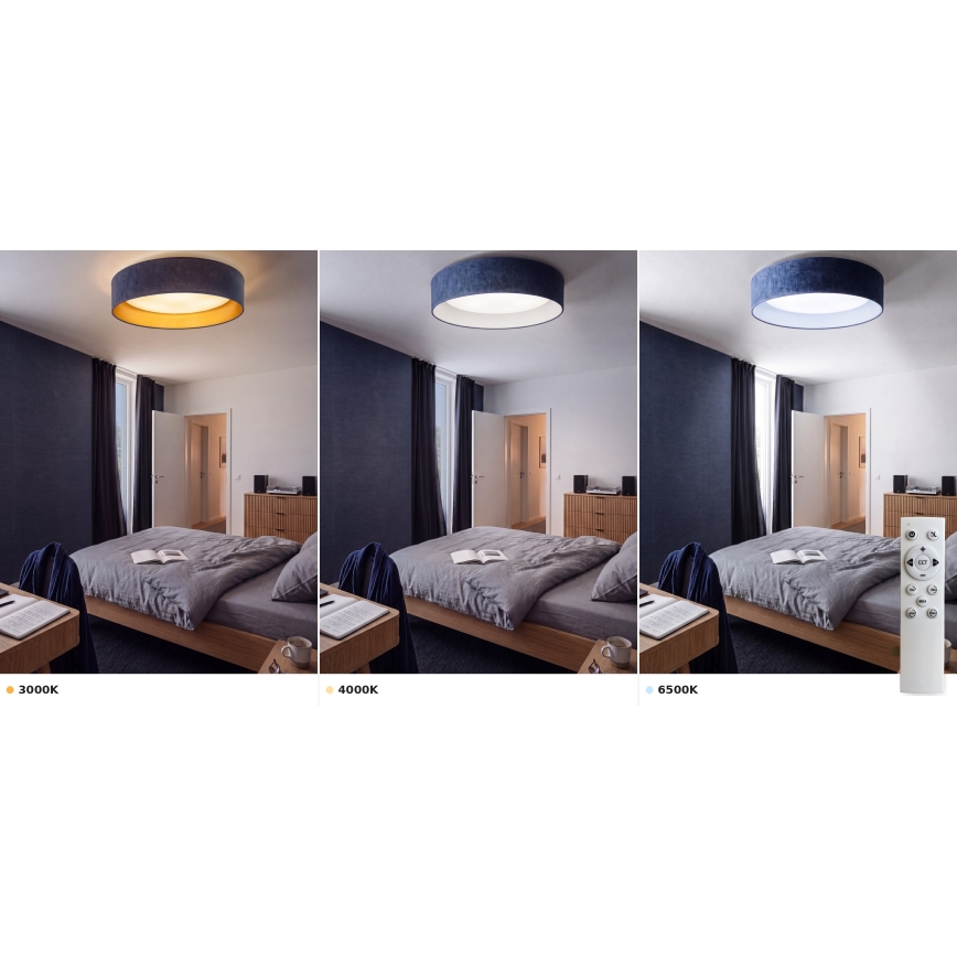 Brilagi - Dimbare LED-plafondlamp VELVET SMART VARI LED/36W/230V 3000-6500K Ø 55 cm blauw + afstandsbediening