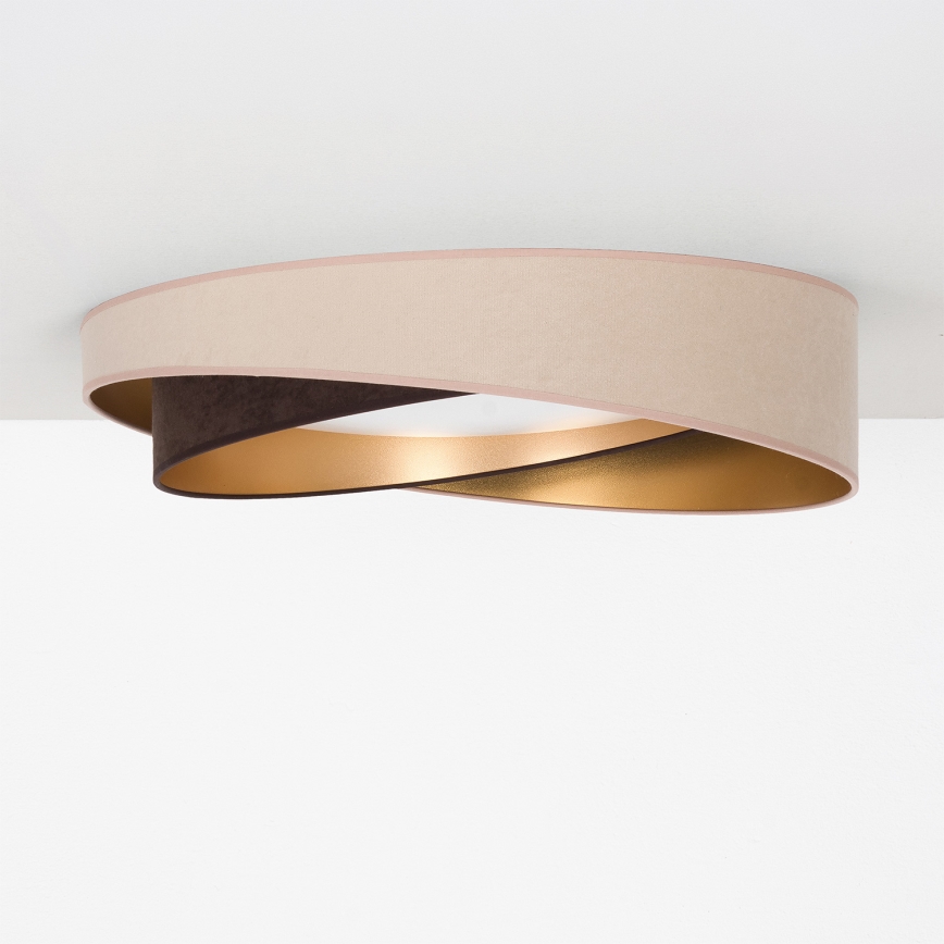 BRILAGI - LED dimbare plafondlamp VELVET TWIST LED/36W/230V 3000-6000K Ø 65 cm Wi-Fi Tuya Beacon beige/bruin/goud + afstandsbediening