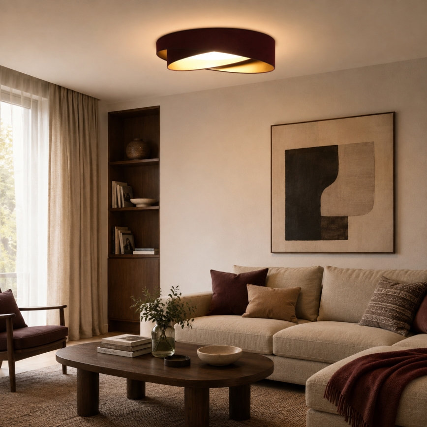 BRILAGI - Dimbare LED-plafondlamp VELVET TWIST LED/36W/230V 3000-6000K Ø 65 cm Wi-Fi Tuya Beacon bruin/goud + afstandsbediening