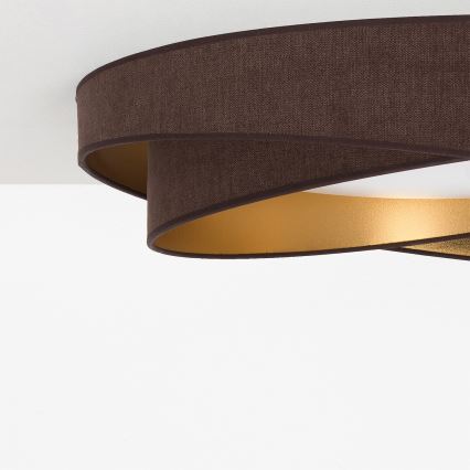 BRILAGI - Dimbare LED-plafondlamp VELVET TWIST LED/36W/230V 3000-6000K Ø 65 cm Wi-Fi Tuya Beacon bruin/goud + afstandsbediening