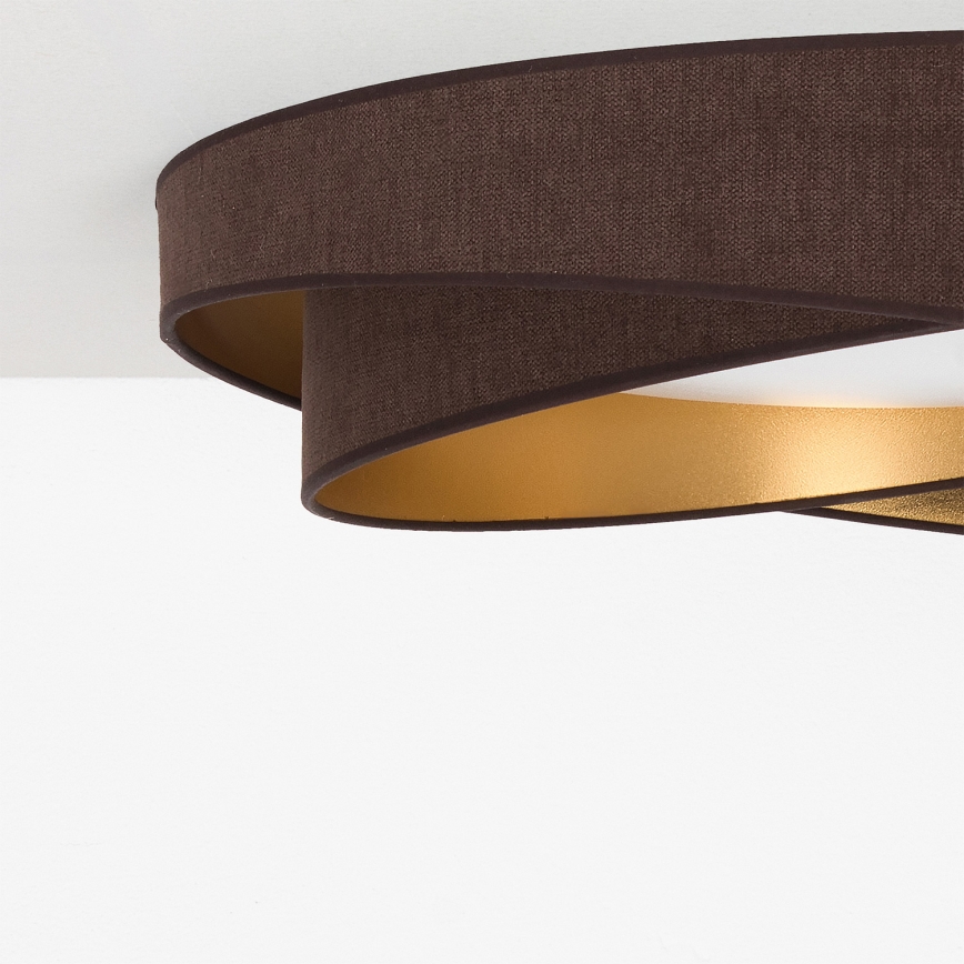 BRILAGI - Dimbare LED-plafondlamp VELVET TWIST LED/36W/230V 3000-6000K Ø 65 cm Wi-Fi Tuya Beacon bruin/goud + afstandsbediening
