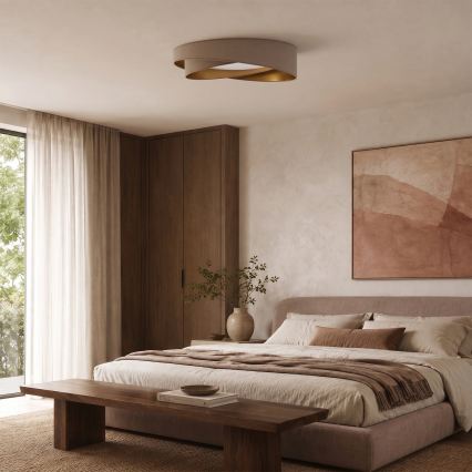 BRILAGI - LED dimbare plafondlamp VELVET TWIST LED/36W/230V 3000-6000K Ø 65 cm Wi-Fi Tuya Beacon beige/goud + afstandsbediening