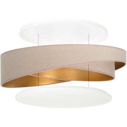 BRILAGI - LED dimbare plafondlamp VELVET TWIST LED/36W/230V 3000-6000K Ø 65 cm Wi-Fi Tuya Beacon beige/goud + afstandsbediening