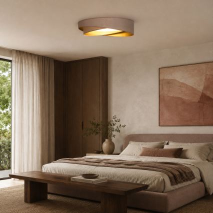 BRILAGI - Dimbare LED-plafondlamp VELVET TWIST LED/36W/230V 3000-6000K pr. 65 cm Wi-Fi Tuya Beacon beige/goud + afstandsbediening