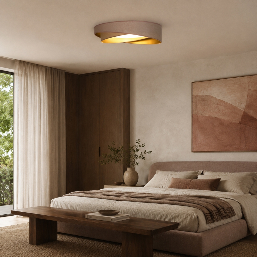 BRILAGI - Dimbare LED-plafondlamp VELVET TWIST LED/36W/230V 3000-6000K pr. 65 cm Wi-Fi Tuya Beacon beige/goud + afstandsbediening