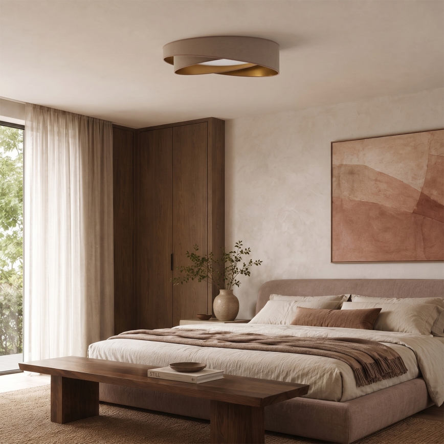 BRILAGI - Dimbare LED-plafondlamp VELVET TWIST LED/36W/230V 3000-6000K pr. 65 cm Wi-Fi Tuya Beacon beige/goud + afstandsbediening