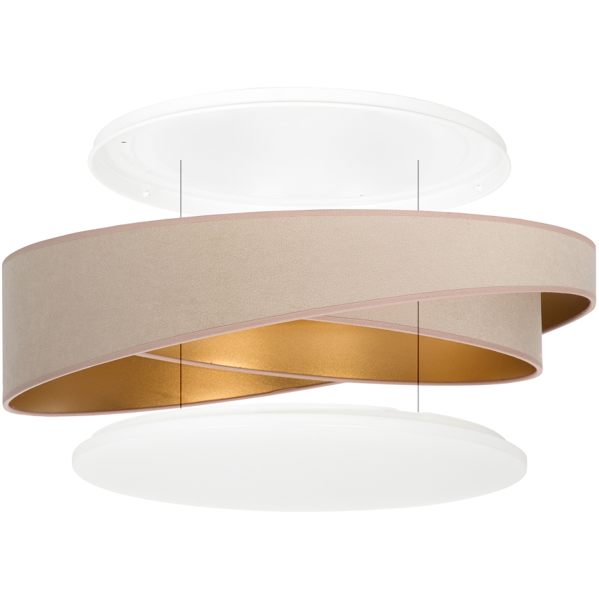 BRILAGI - Dimbare LED-plafondlamp VELVET TWIST LED/36W/230V 3000-6000K pr. 65 cm Wi-Fi Tuya Beacon beige/goud + afstandsbediening