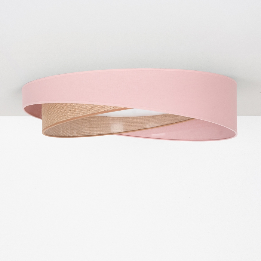 BRILAGI - LED dimbare plafondlamp VELVET TWIST LED/36W/230V 3000-6000K Ø 65 cm Wi-Fi Tuya Beacon roze/beige + afstandsbediening