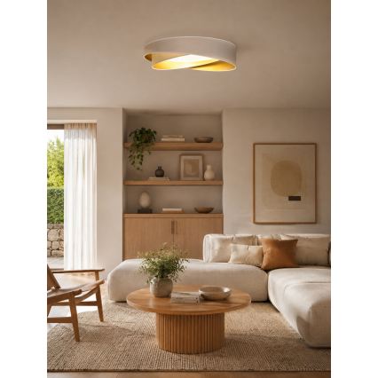BRILAGI - Dimbare LED-plafondlamp VELVET TWIST LED/36W/230V 3000-6000K Ø 65 cm Wi-Fi Tuya Beacon wit/goud + afstandsbediening