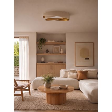 BRILAGI - Dimbare LED-plafondlamp VELVET TWIST LED/36W/230V 3000-6000K Ø 65 cm Wi-Fi Tuya Beacon wit/goud + afstandsbediening