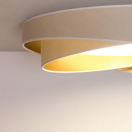 BRILAGI - Dimbare LED-plafondlamp VELVET TWIST LED/36W/230V 3000-6000K Ø 65 cm Wi-Fi Tuya Beacon wit/goud + afstandsbediening