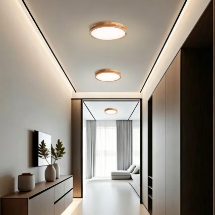 Brilagi - Dimbare LED-plafondlamp WOODLINE LED/48W/230V 3000-6000K eiken Ø 40 cm + afstandsbediening