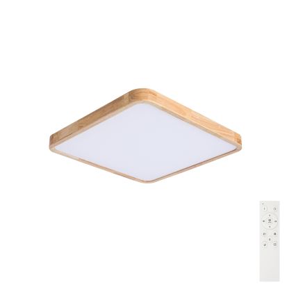 Brilagi - Dimbare LED-plafondlamp WOODLINE SQUARE LED/80W/230V 3000-6000K eiken 60x60 cm + afstandsbediening