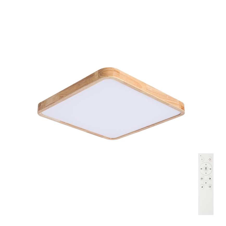 Brilagi - Dimbare LED-plafondlamp WOODLINE SQUARE LED/80W/230V 3000-6000K eiken 60x60 cm + afstandsbediening