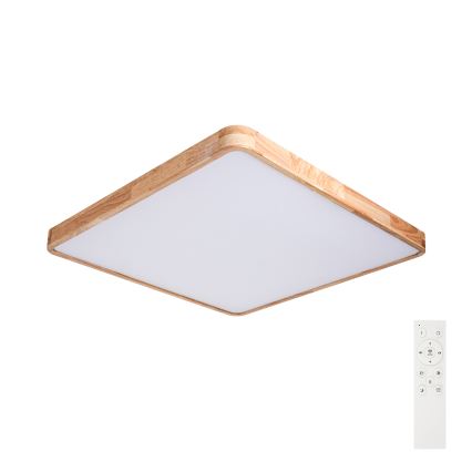 Brilagi - LED-dimbare plafondlamp WOODLINE SQUARE LED/100W/230V 3000-6000K eiken 80x80 cm + afstandsbediening