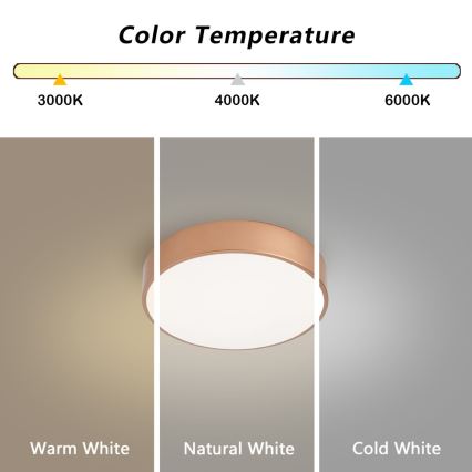 BRILAGI - Dimbare LED-plafondlamp POOL LED/24W/230V 3000-6000K Ø 20 cm koperen + afstandsbediening