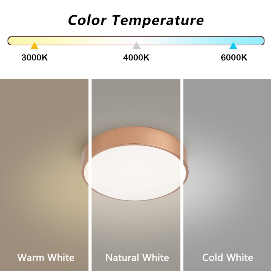 BRILAGI - Dimbare LED-plafondlamp POOL LED/24W/230V 3000-6000K Ø 20 cm koperen + afstandsbediening