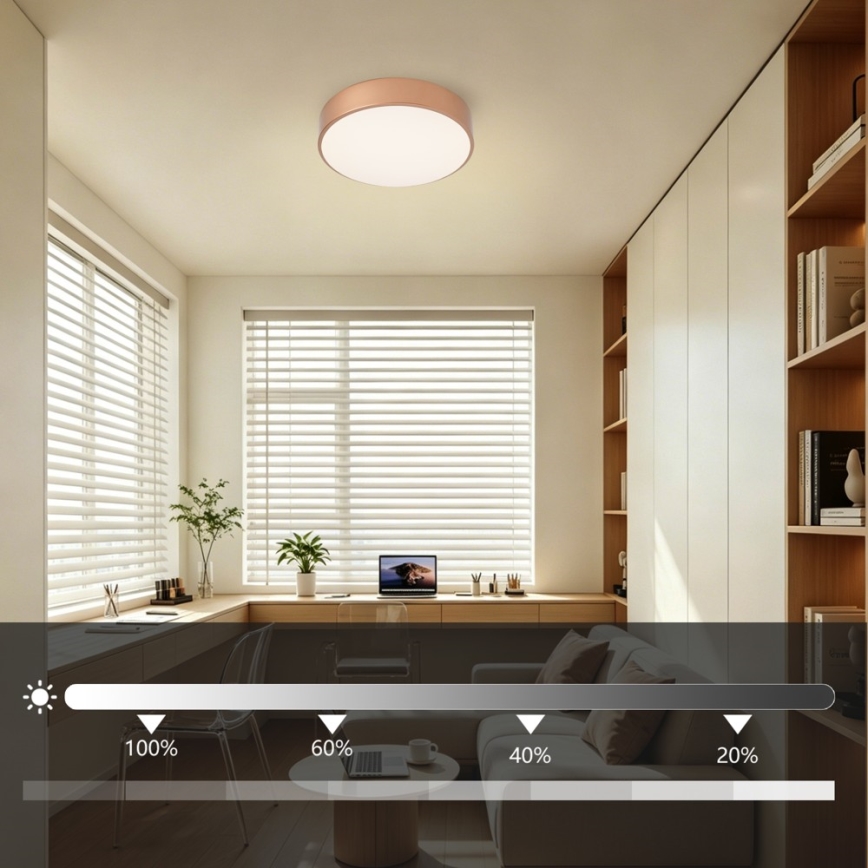 BRILAGI - Dimbare LED-plafondlamp POOL LED/24W/230V 3000-6000K Ø 20 cm koperen + afstandsbediening