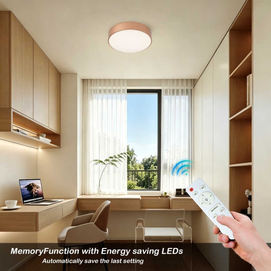 BRILAGI - Dimbare LED-plafondlamp POOL LED/24W/230V 3000-6000K Ø 20 cm koperen + afstandsbediening