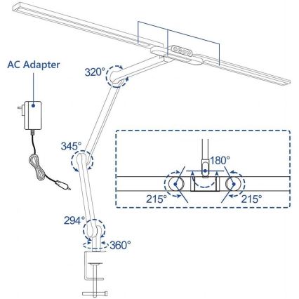 Brilagi - LED Dimbaar aanraken flexibel tafellamp VARIO LED/24W/230V 3000-6500K CRI 92 wit